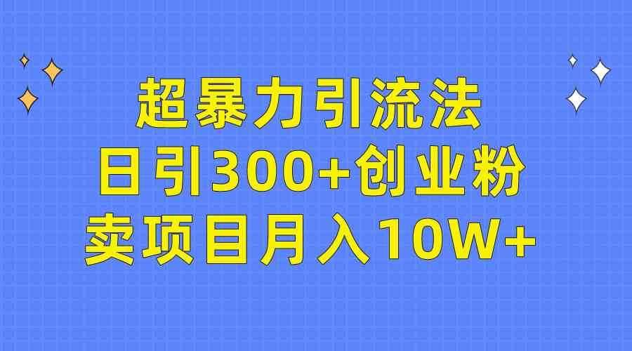 （9954期）超暴力引流法，日引300+创业粉，卖项目月入10W+-橙尔网赚two