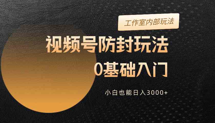 （10107期）2024视频号升级防封玩法，零基础入门，小白也能日入3000+-橙尔网赚two