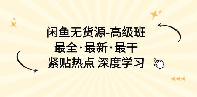 （10886期）闲鱼无货源-高级班，最全·最新·最干，紧贴热点 深度学习（17节课）-橙尔网赚two