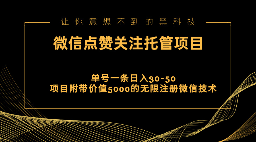 （11177期）视频号托管点赞关注，单微信30-50元，附带价值5000无限注册微信技术-橙尔网赚two