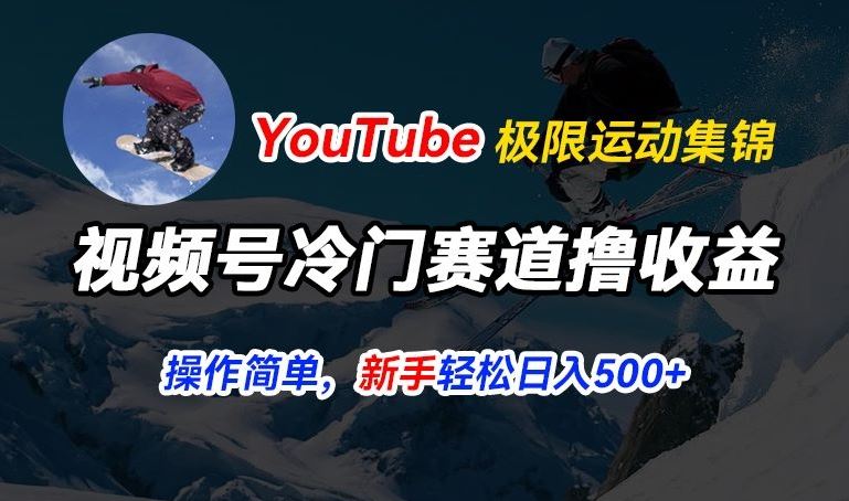 视频号冷门赛道撸收益，YouTube搬运极限运动集锦，暴力起号，操作简单流量高，轻松日入5张【揭秘】-橙尔网赚two