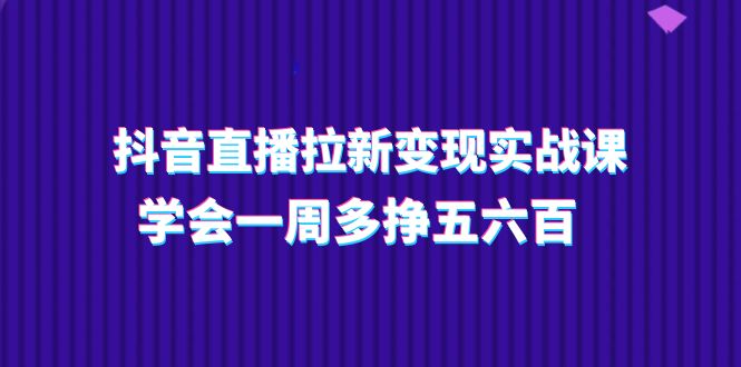 抖音直播拉新变现实操课，学会一周多挣五六百（15节课）-橙尔网赚two