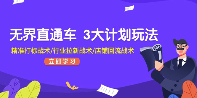 （11304期）无界直通车 3大计划玩法，精准打标战术/行业拉新战术/店铺回流战术-橙尔网赚two