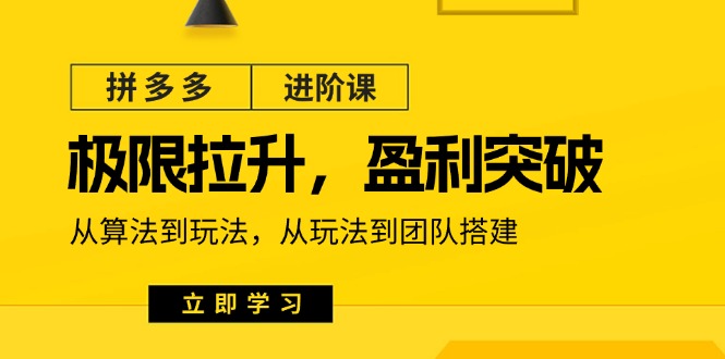（11435期）拼多多·进阶课：极限拉升/盈利突破：从算法到玩法 从玩法到团队搭建-18节-橙尔网赚two