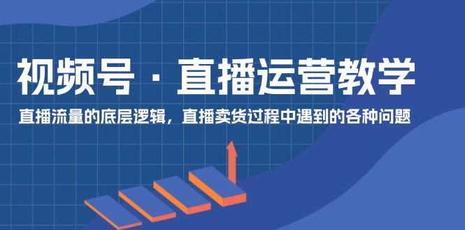 视频号直播运营教学：直播流量的底层逻辑，直播卖货过程中遇到的各种问题-橙尔网赚two