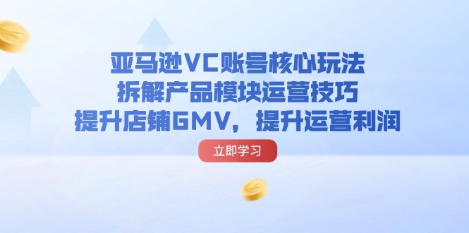 （11848期）亚马逊VC账号核心玩法，拆解产品模块运营技巧，提升店铺GMV，提升运营利润-橙尔网赚two