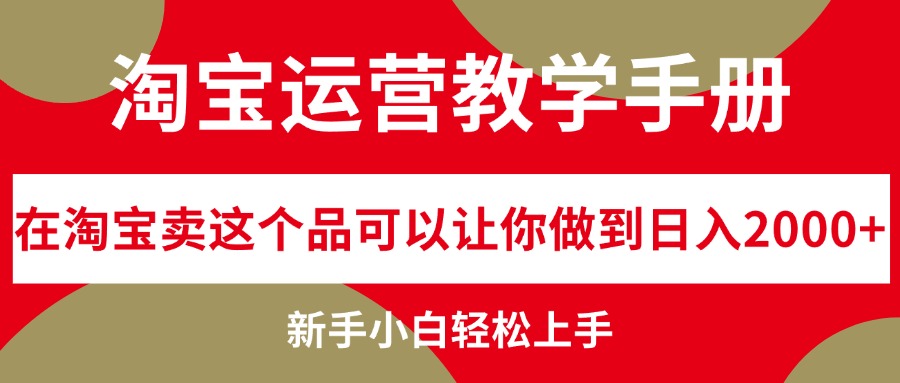 （12351期）淘宝运营教学手册，在淘宝卖这个品可以让你做到日入2000+，新手小白轻…-橙尔网赚two