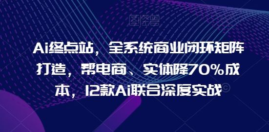 Ai终点站，全系统商业闭环矩阵打造，帮电商、实体降70%成本，12款Ai联合深度实战【0906更新】-橙尔网赚two