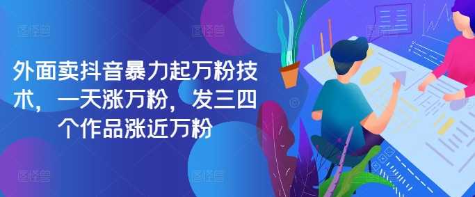 最新抖音暴力起万粉技术，一天涨万粉，发三四个作品涨近万粉-橙尔网赚two