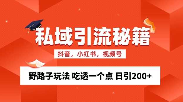 私域流量的精准化获客方法 野路子玩法 吃透一个点 日引200+ 【揭秘】-橙尔网赚two