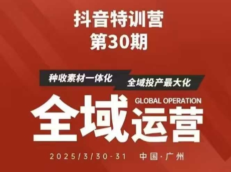 抖音特训营第30期线下培训资料，没有录音视频，正版整理的脑图资料及学员总结核心点-橙尔网赚two