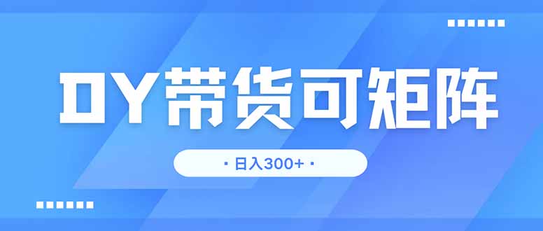 DY带货，日入300＋矩阵无上限-橙尔网赚two