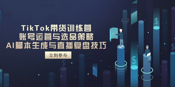 TikTok带货训练营，账号运营与选品策略，AI脚本生成与直播复盘技巧-橙尔网赚two