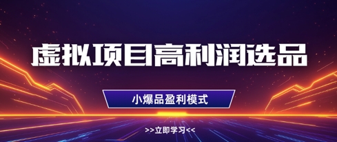 虚拟项目高利润选品方法，做好单店利润1W+，可多店倍增利润-橙尔网赚two