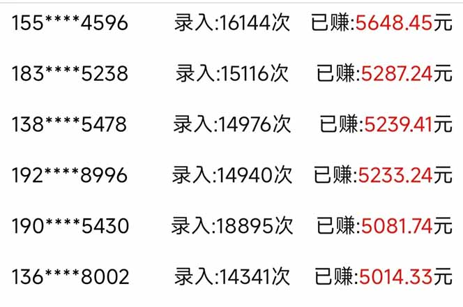 信息录入，几秒一单，只需一部手机，小白轻松上手，日入500＋-橙尔网赚two
