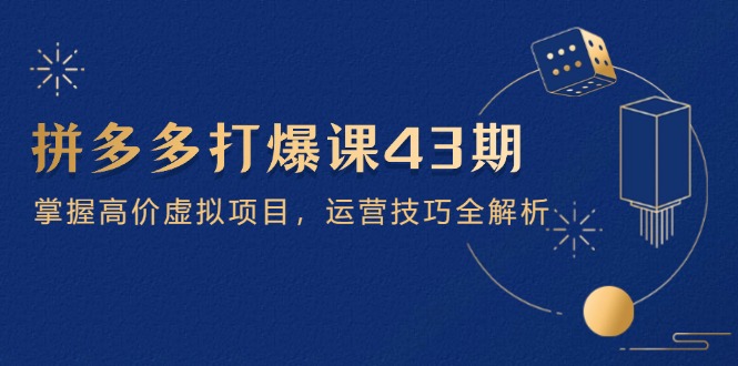 拼多多打爆课第 43 期，掌握高价虚拟项目，运营技巧全解析(15节-橙尔网赚two