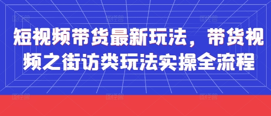 短视频带货最新玩法，带货视频之街访类玩法实操全流程-橙尔网赚two