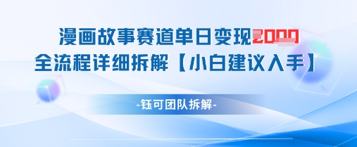 漫画故事赛道单日变现1k+全流程详细拆解-橙尔网赚two