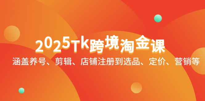 2025Tk跨境淘金课：涵盖养号、剪辑、店铺注册到选品、定价、营销等-橙尔网赚two