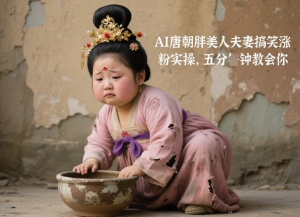 AI唐朝胖美人夫妻搞笑涨粉实操，五分钟教会你-橙尔网赚two