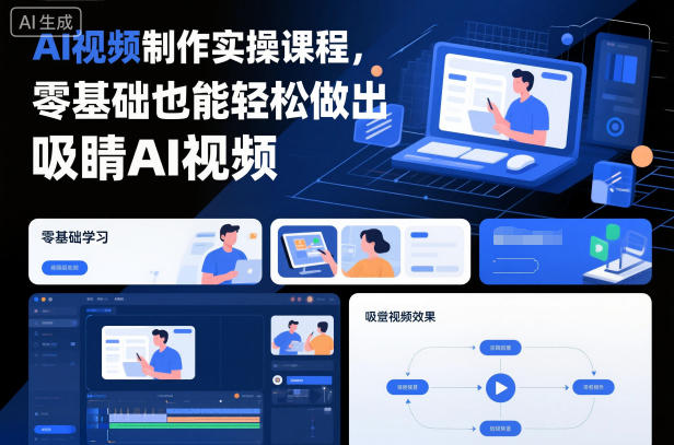 AI视频制作实操课程，零基础也能轻松做出吸睛AI视频-创客前沿
