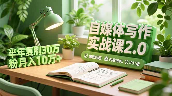 （16734期）自媒体写作实战课2.0，爆款标题、内容结构、IP打造，半年复制30万粉月入10万+-创客前沿