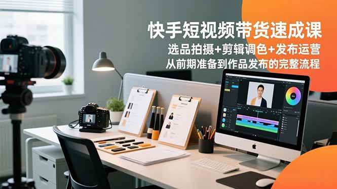 （16752期）快手短视频带货速成课，选品拍摄+剪辑调色+发布运营，从前期准备到作品发布的完整流程-创客前沿